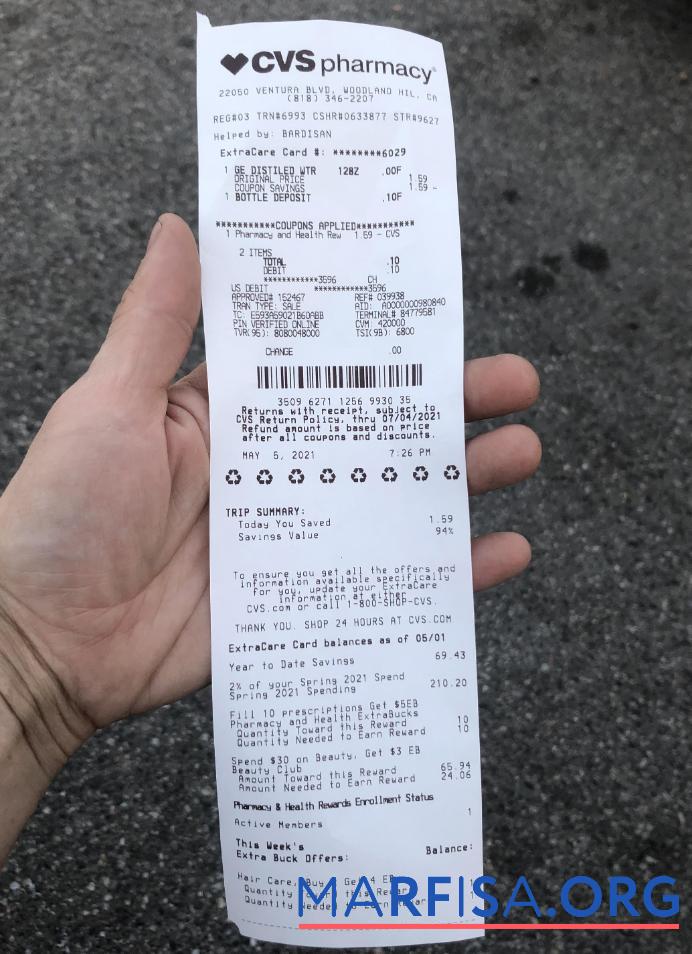 Realistic Cvs pharmacy check real example